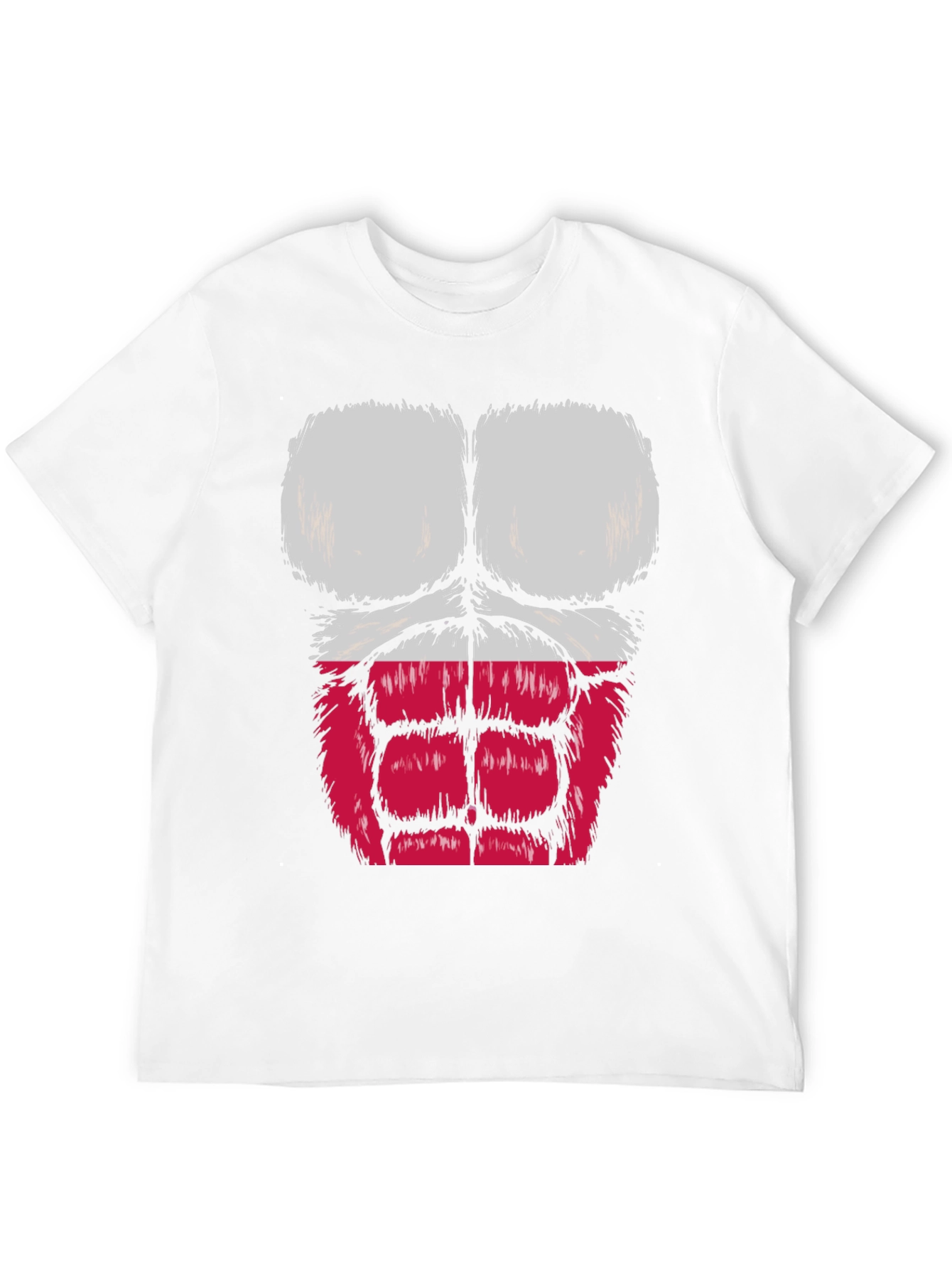Funny Muscle Chest Poland Flag Graphic Tee