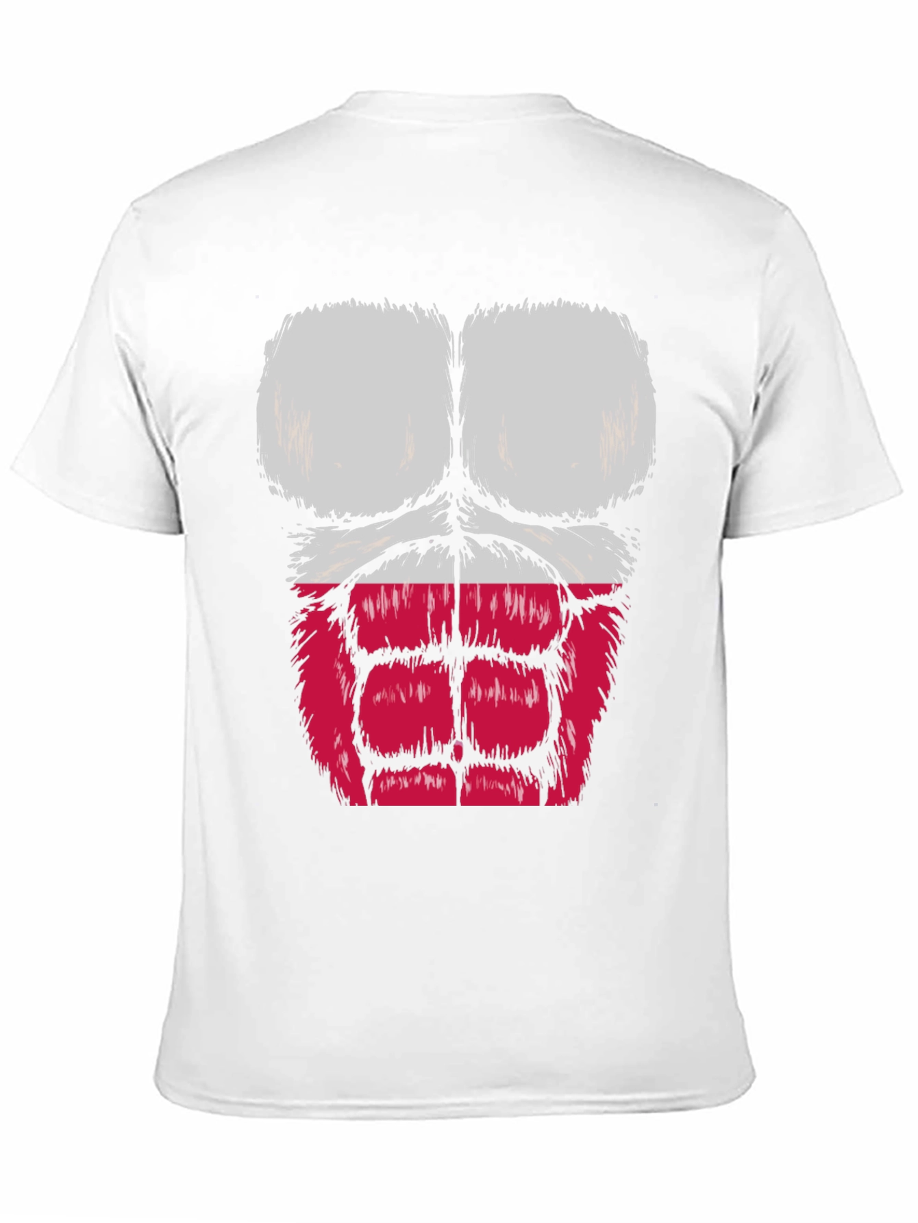 Funny Muscle Chest Poland Flag Graphic Tee