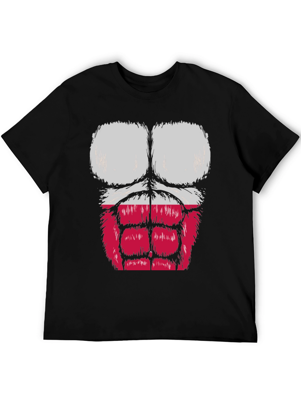 Funny Muscle Chest Poland Flag Graphic Tee