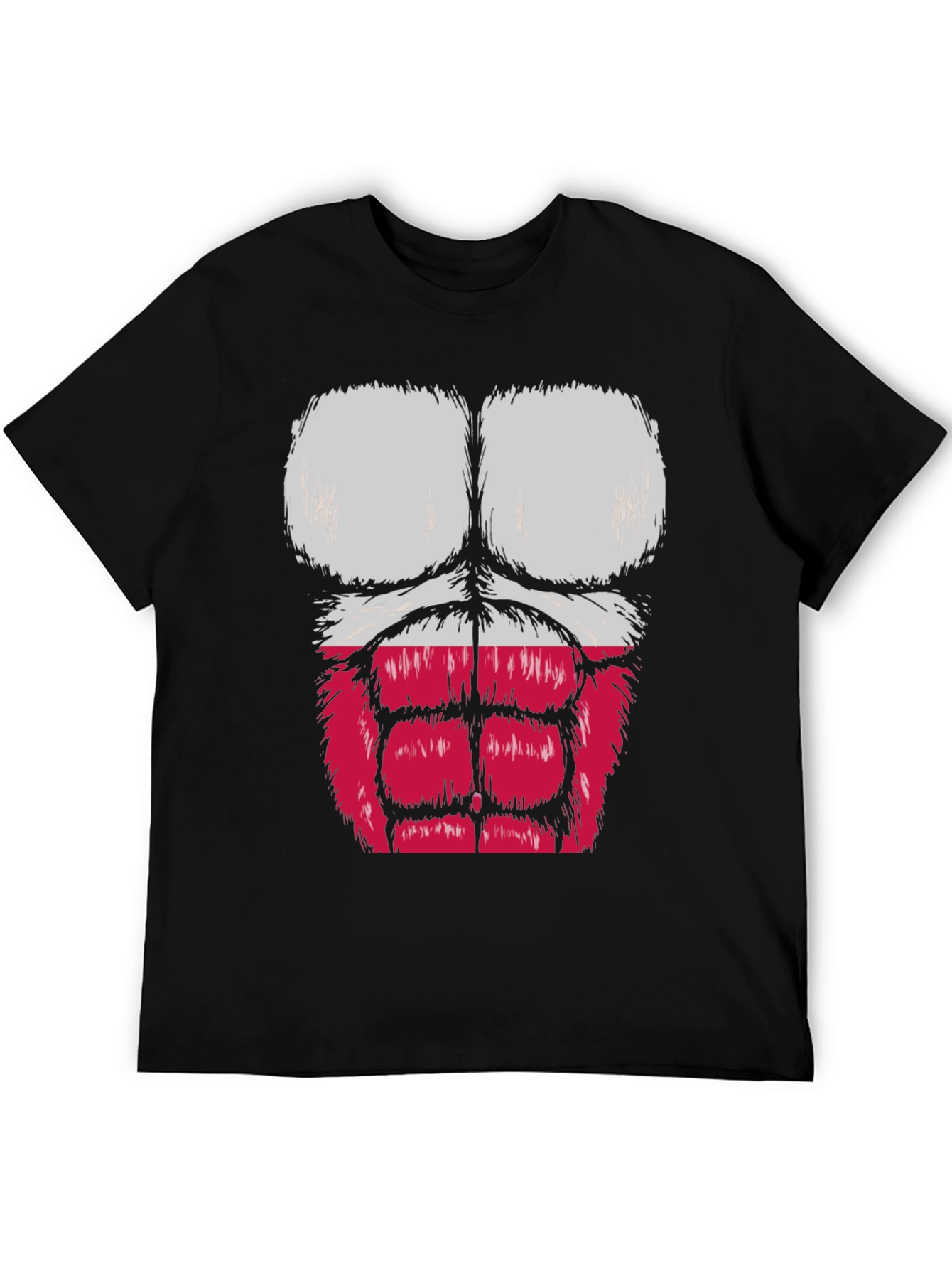 Funny Muscle Chest Poland Flag Graphic Tee