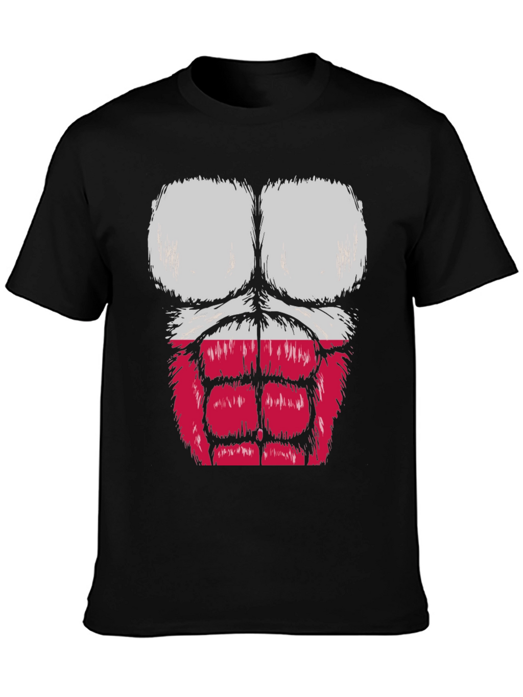 Funny Muscle Chest Poland Flag Graphic Tee