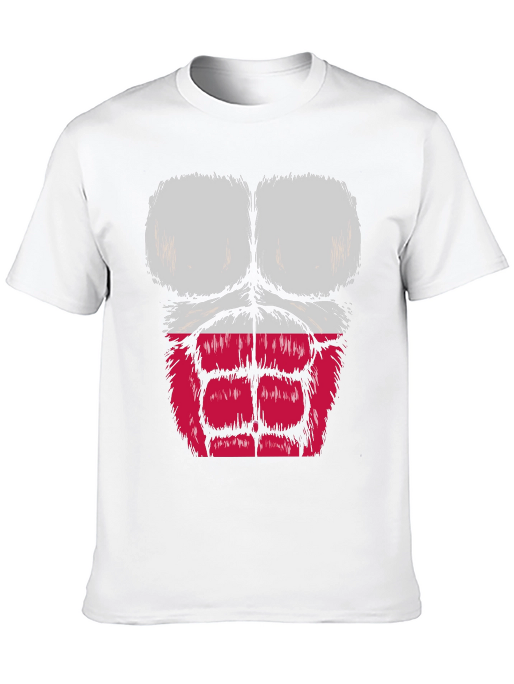 Funny Muscle Chest Poland Flag Graphic Tee
