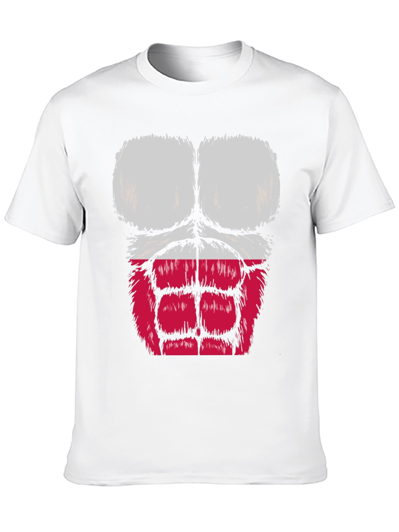 Funny Muscle Chest Poland Flag Graphic Tee