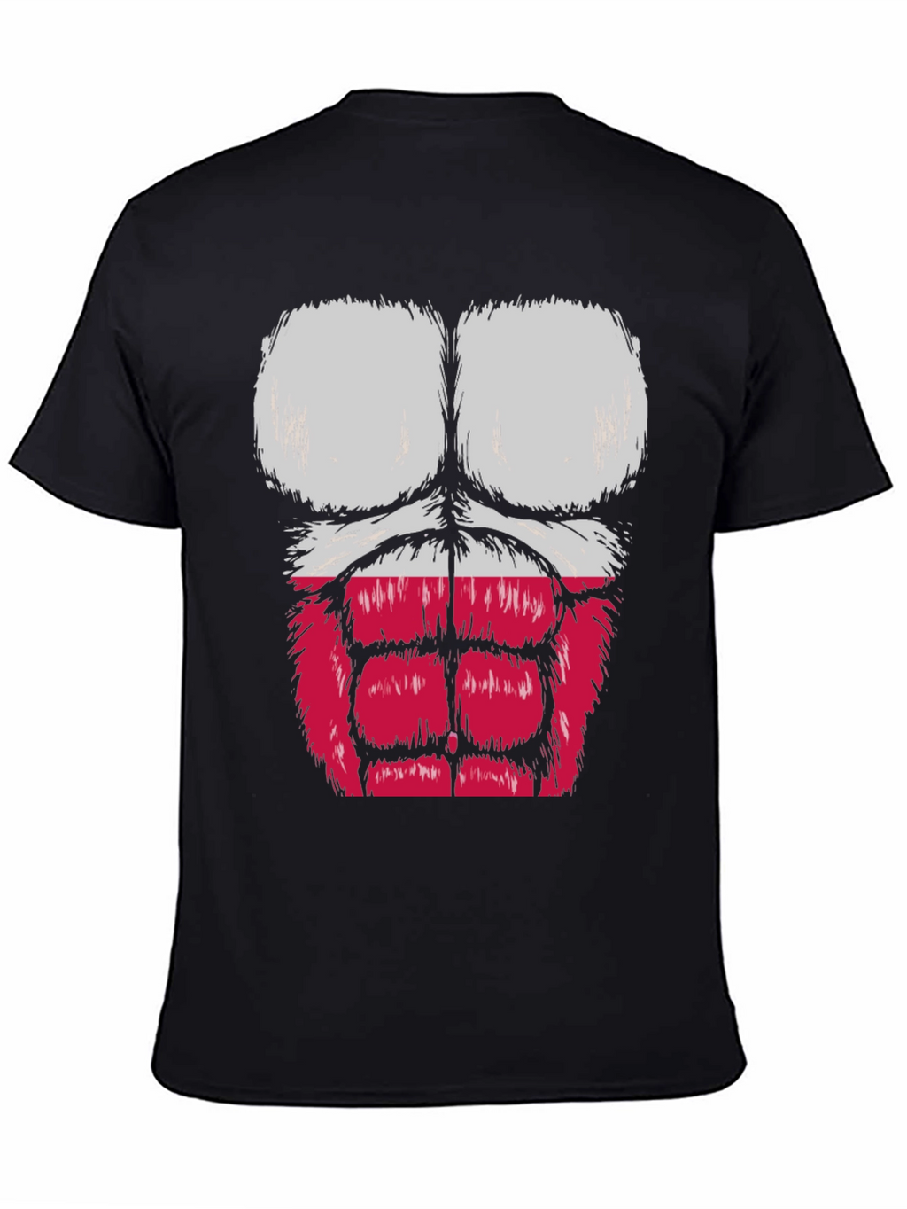Funny Muscle Chest Poland Flag Graphic Tee