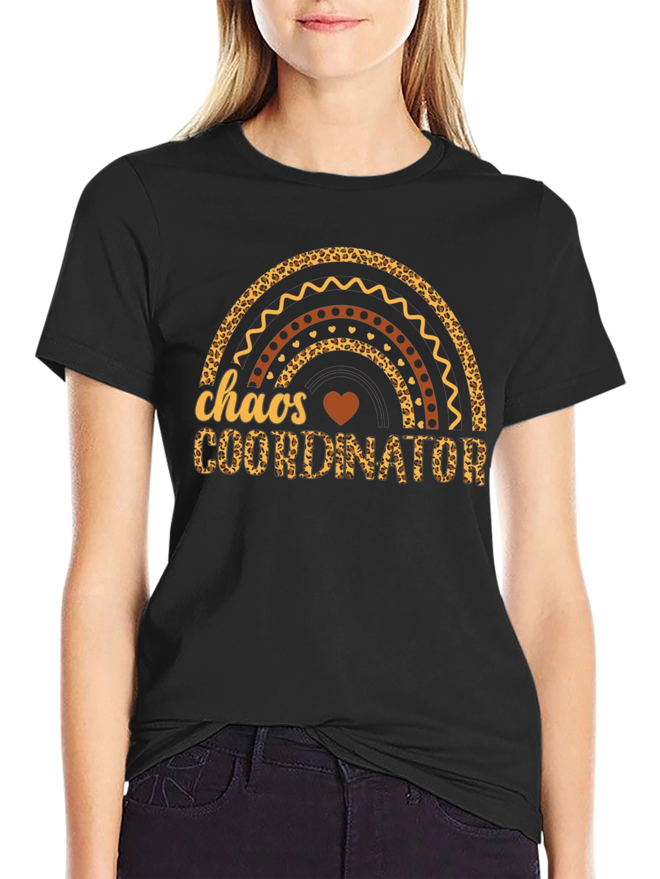 Chaos Coordinator Leopard Rainbow Graphic T-Shirt