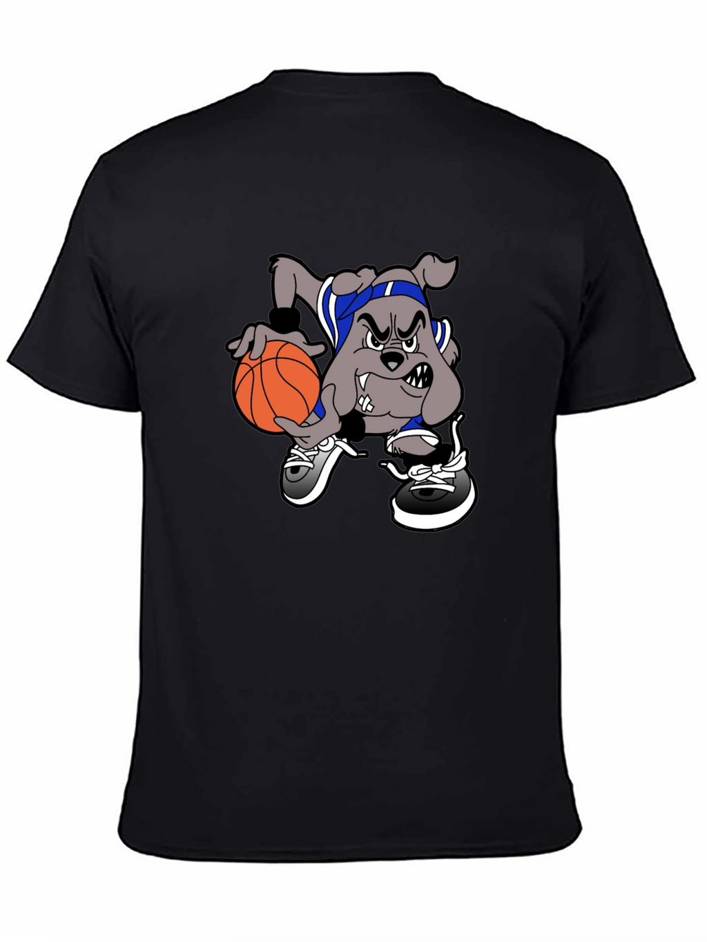 Cartoon Bulldog Basketball T-Shirt