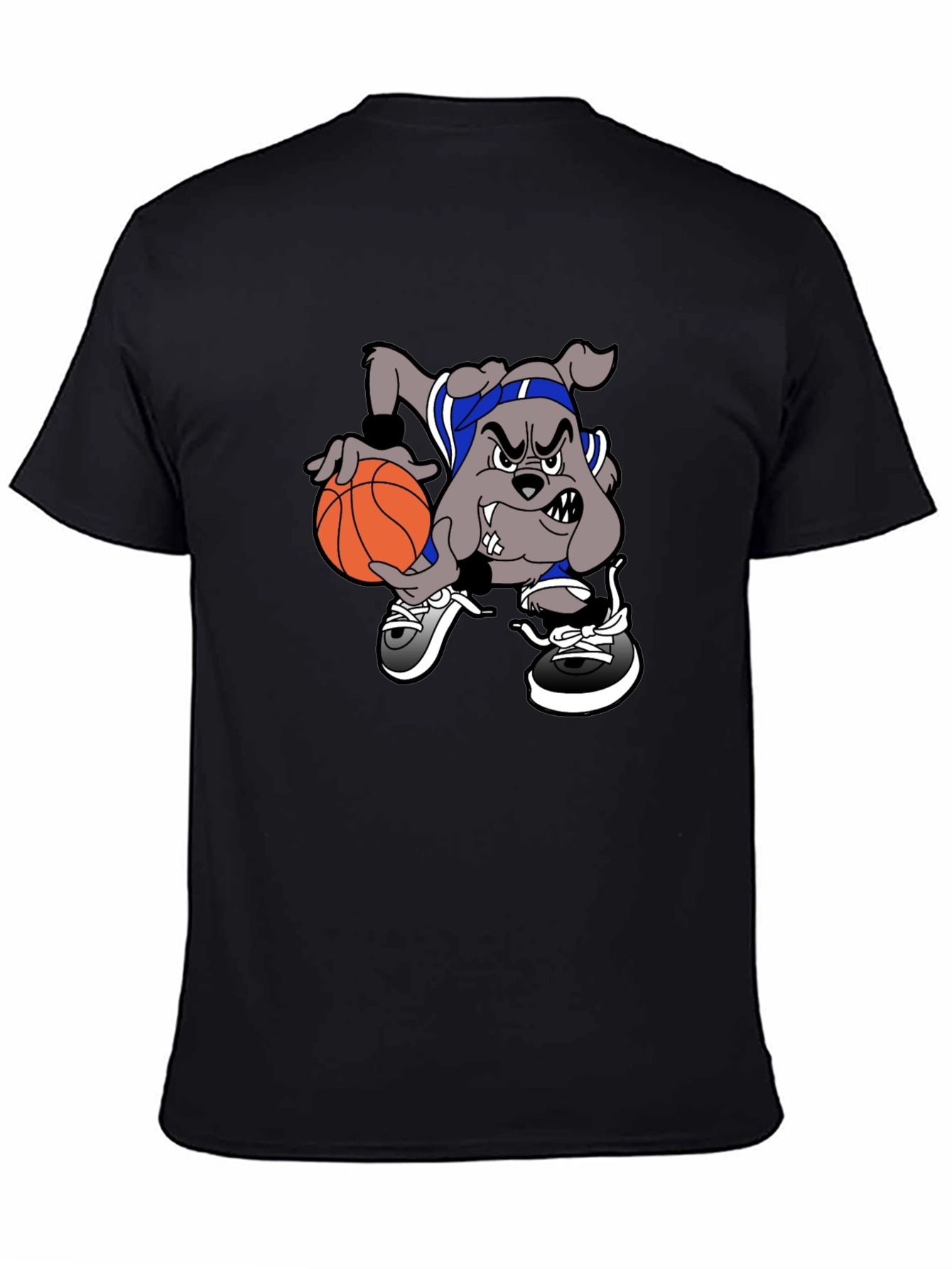Cartoon Bulldog Basketball T-Shirt