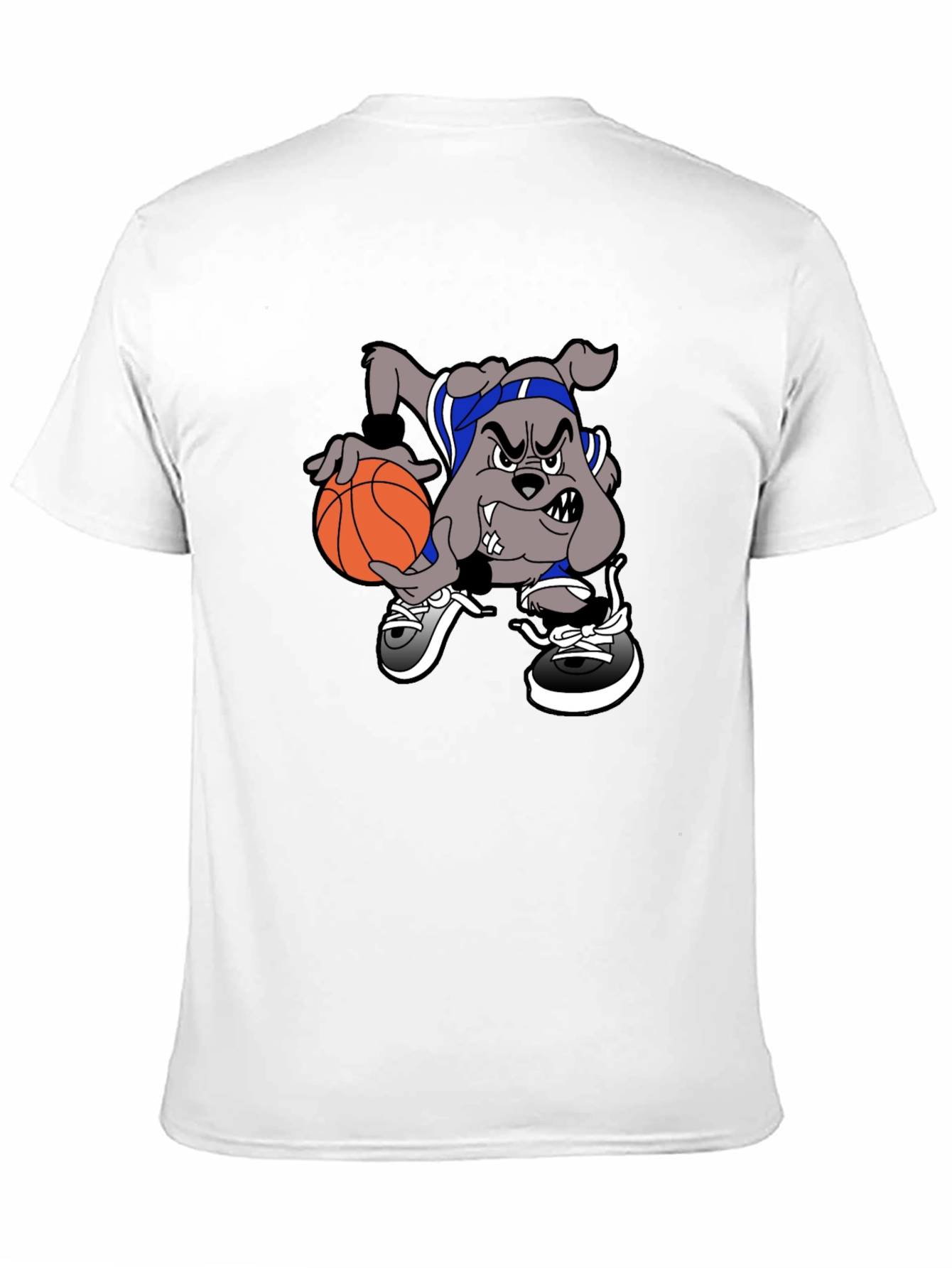 Cartoon Bulldog Basketball T-Shirt