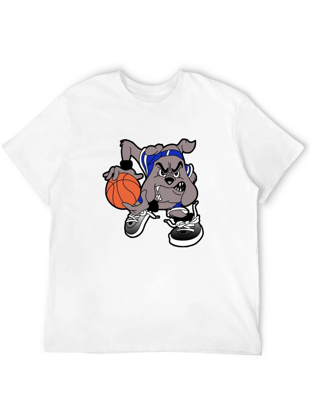 Cartoon Bulldog Basketball T-Shirt