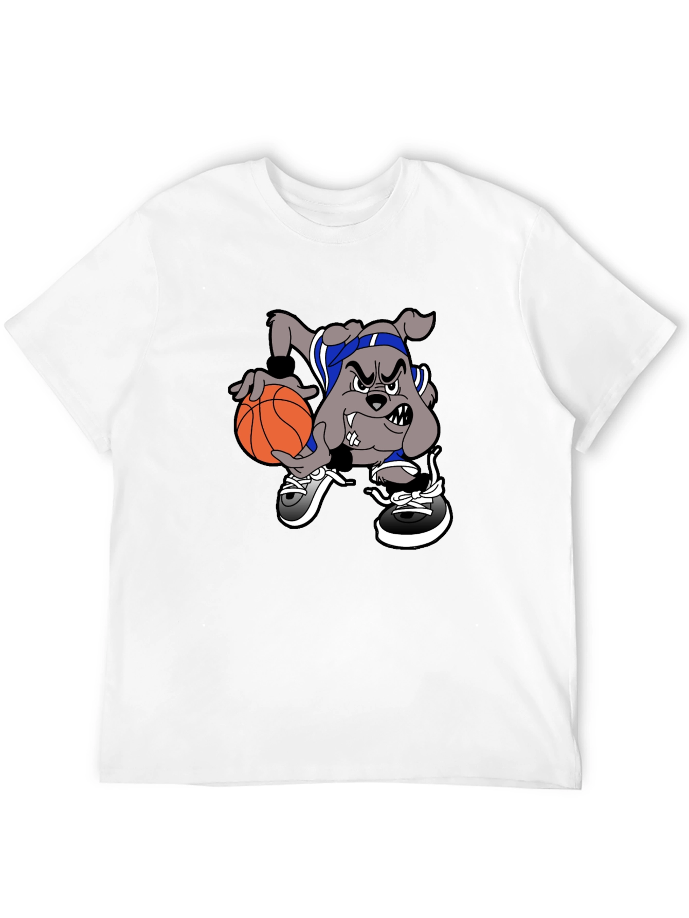 Cartoon Bulldog Basketball T-Shirt