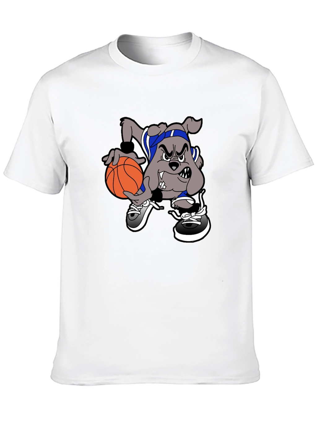 Cartoon Bulldog Basketball T-Shirt