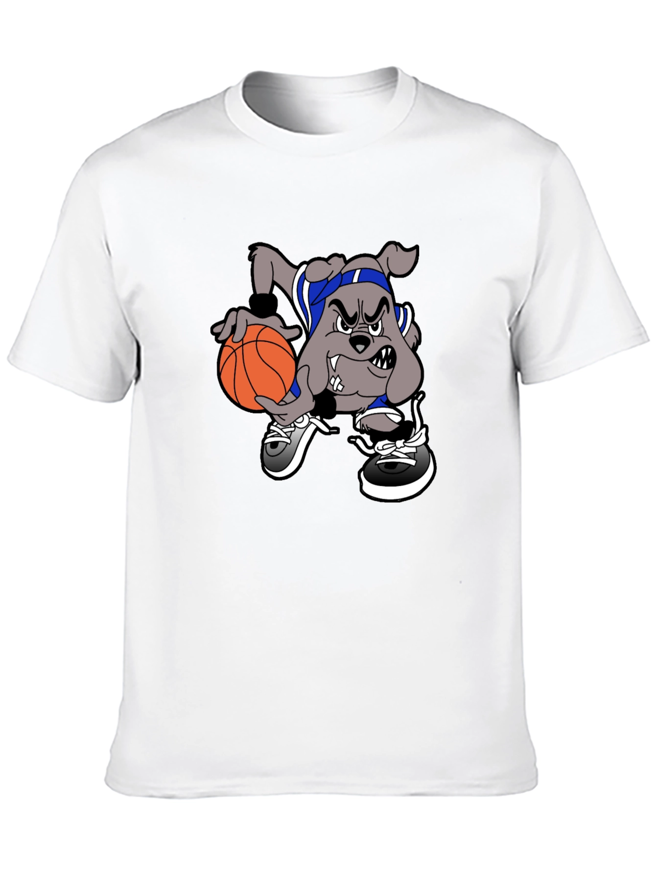Cartoon Bulldog Basketball T-Shirt