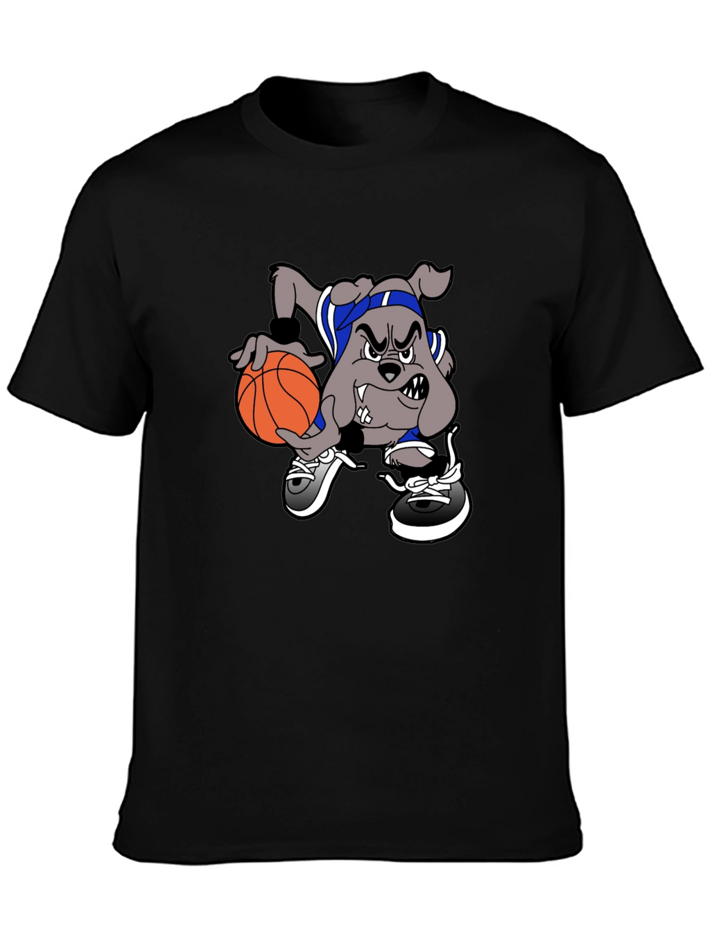 Cartoon Bulldog Basketball T-Shirt