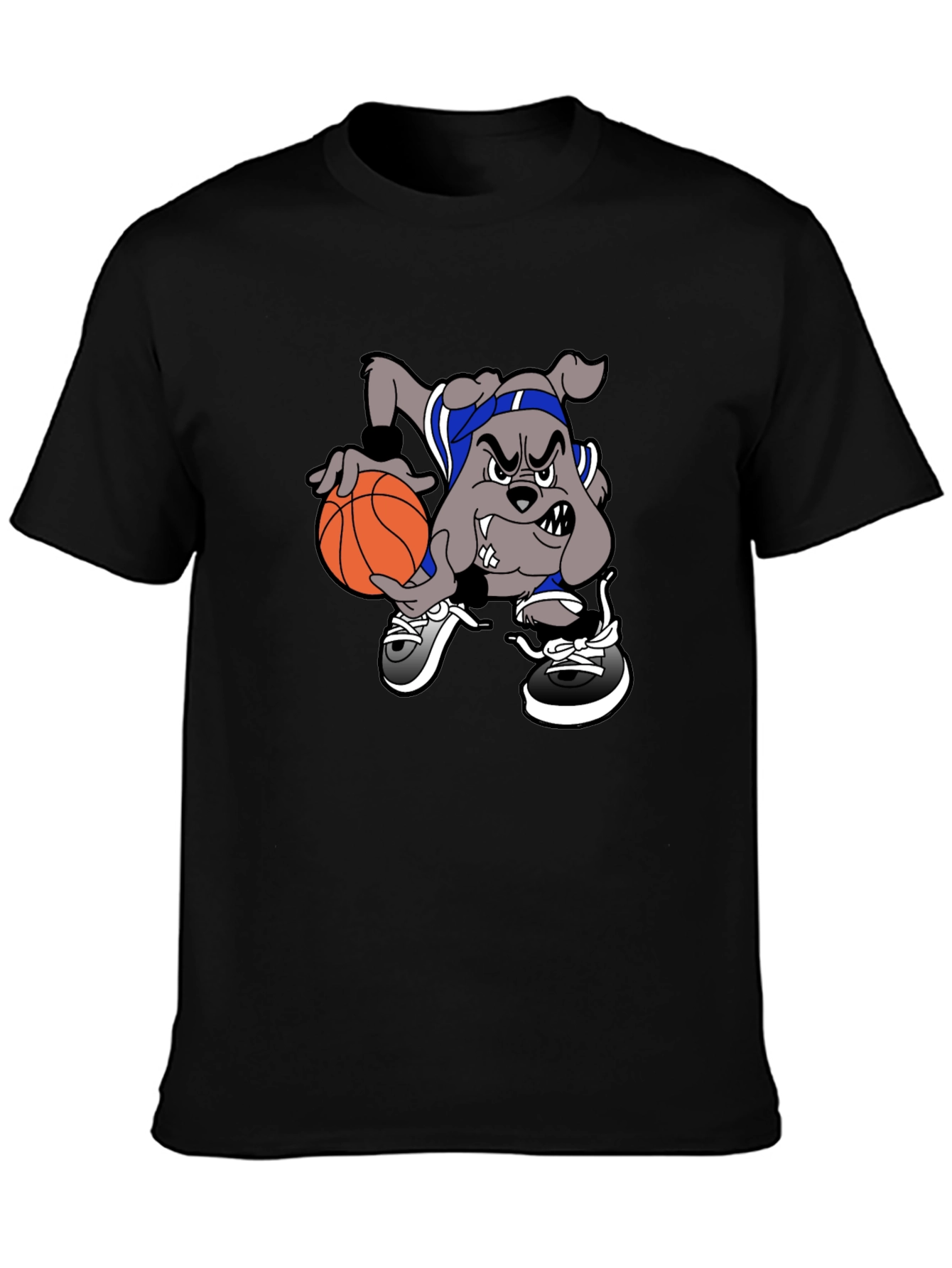 Cartoon Bulldog Basketball T-Shirt