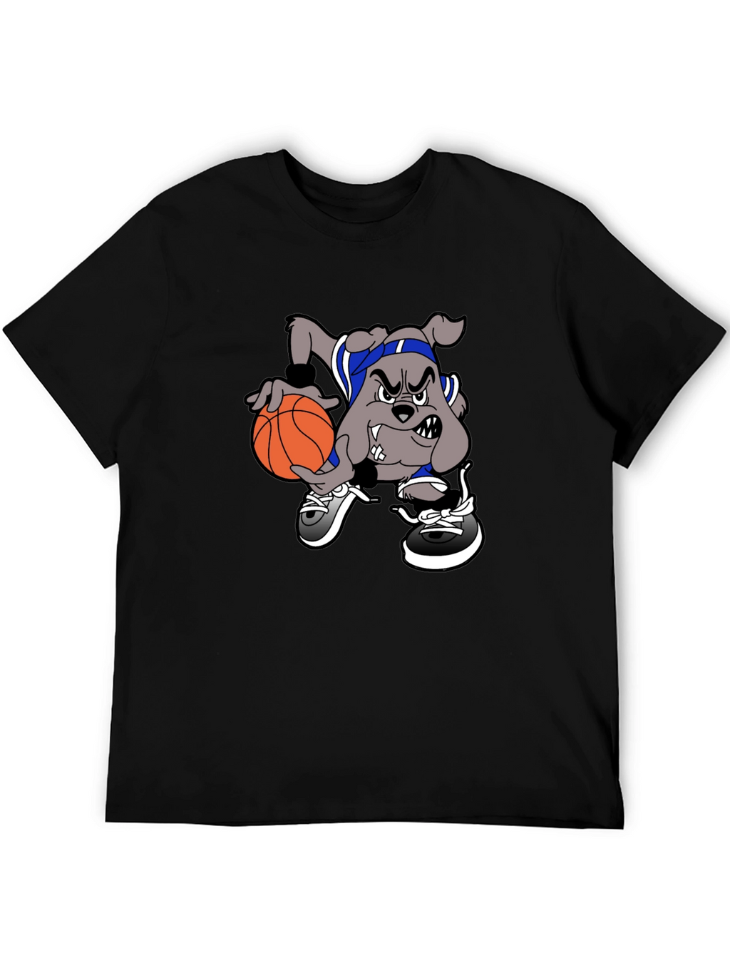 Cartoon Bulldog Basketball T-Shirt