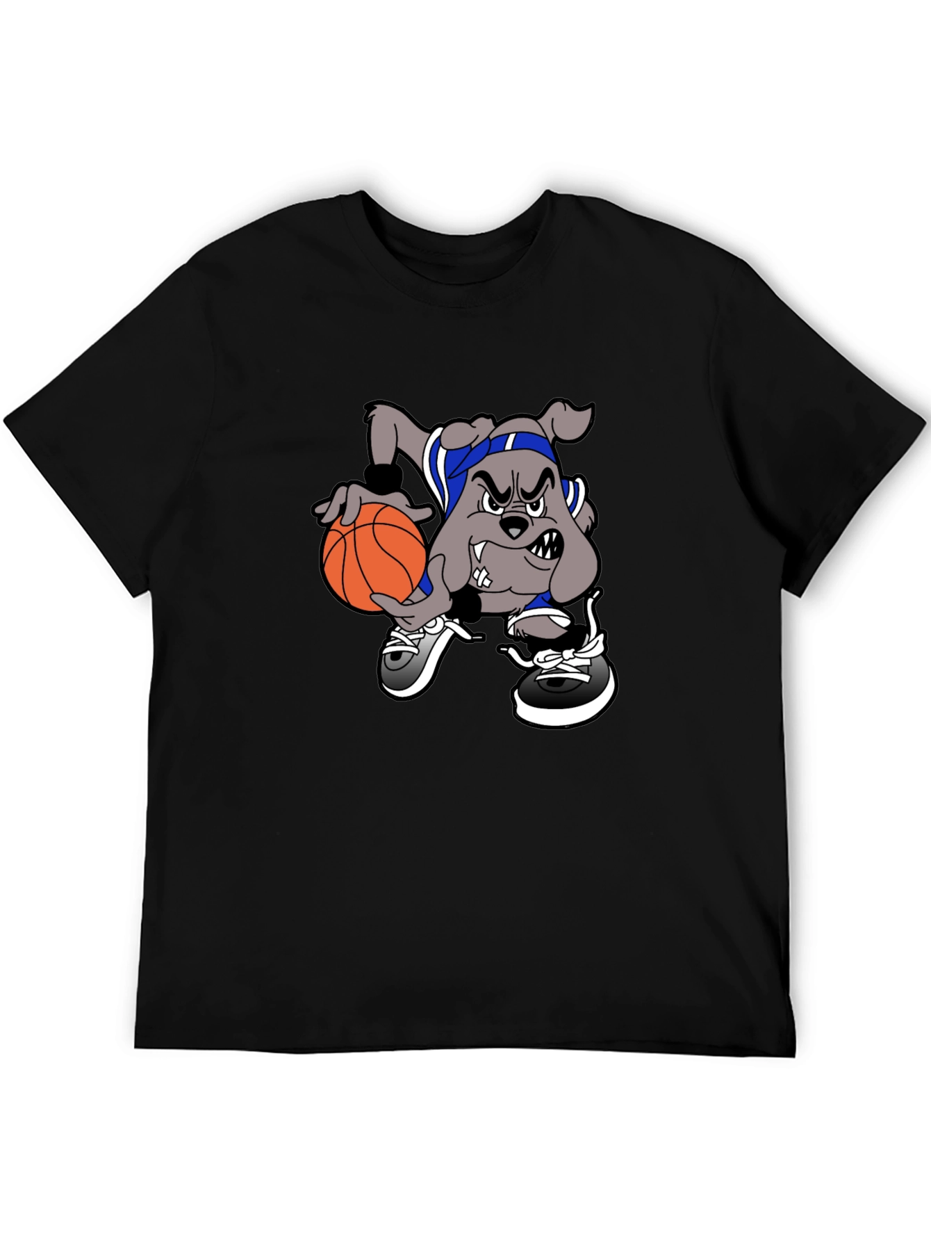 Cartoon Bulldog Basketball T-Shirt