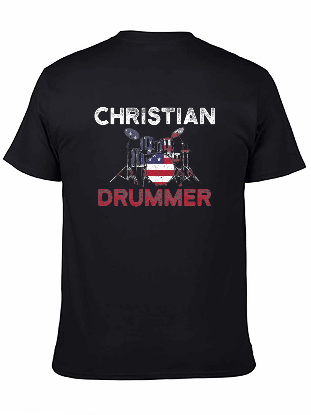 Christian Drummer American Flag T-Shirt