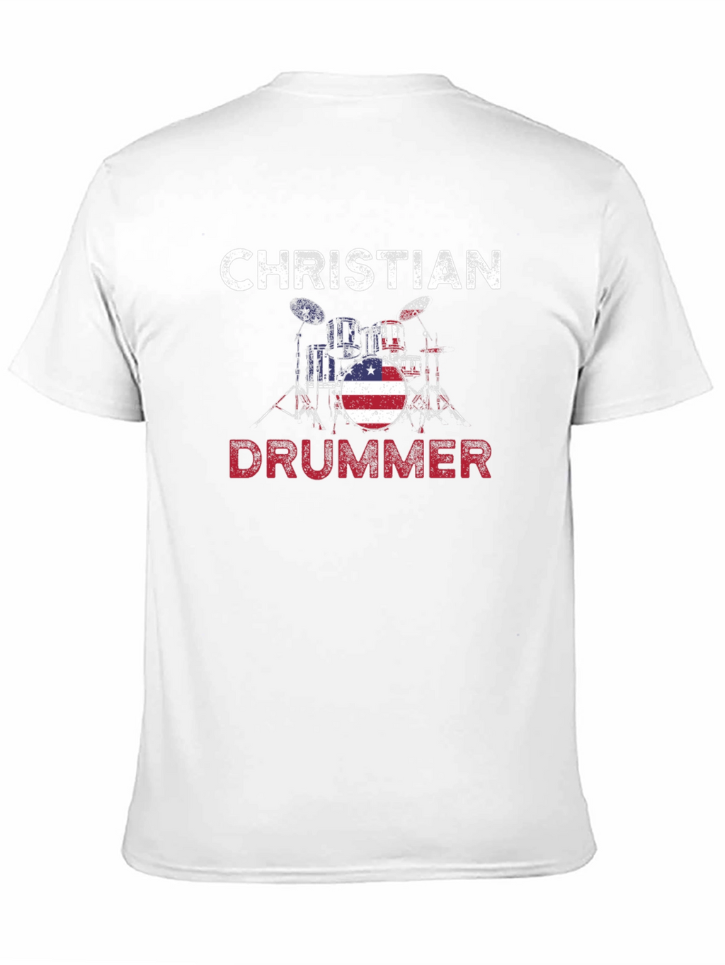 Christian Drummer American Flag T-Shirt