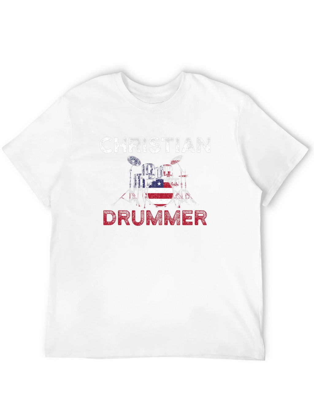 Christian Drummer American Flag T-Shirt