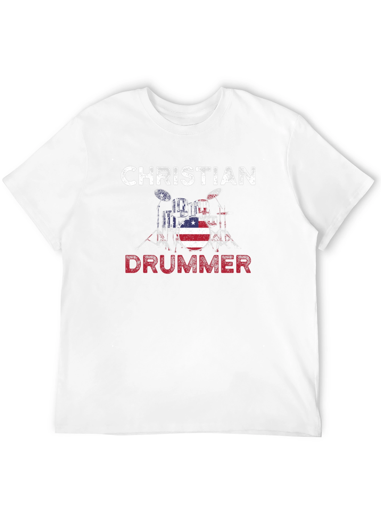 Christian Drummer American Flag T-Shirt