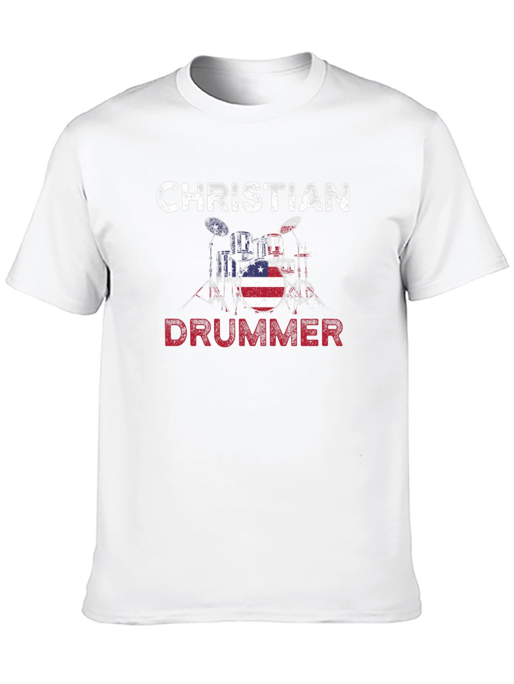 Christian Drummer American Flag T-Shirt