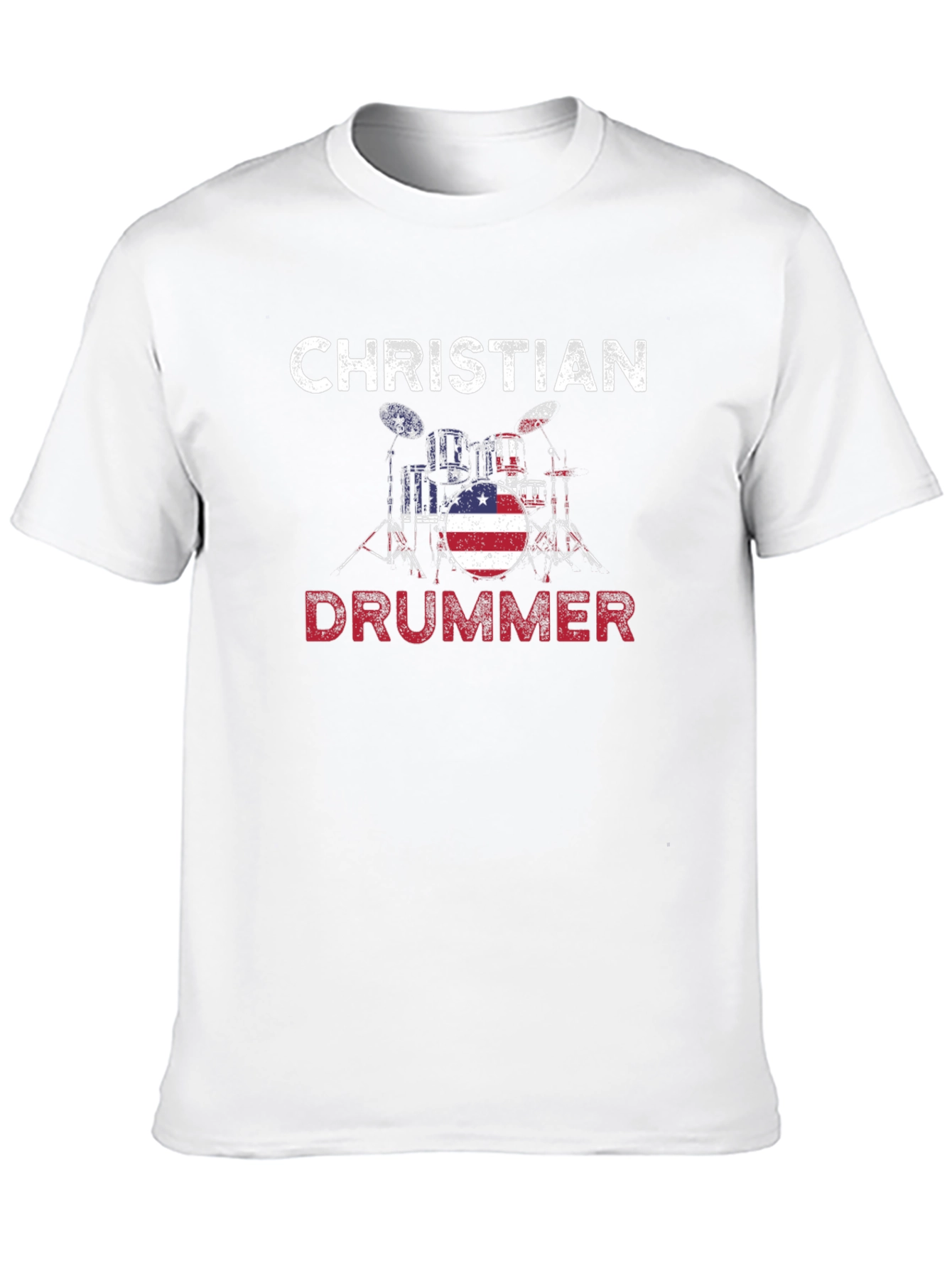 Christian Drummer American Flag T-Shirt