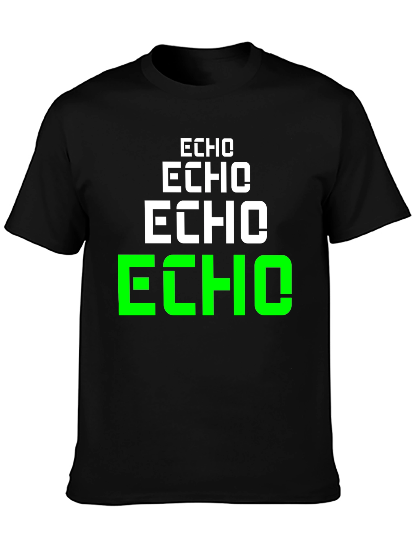 Echo Graphic Tee - Black Cotton Short Sleeve T-Shirt