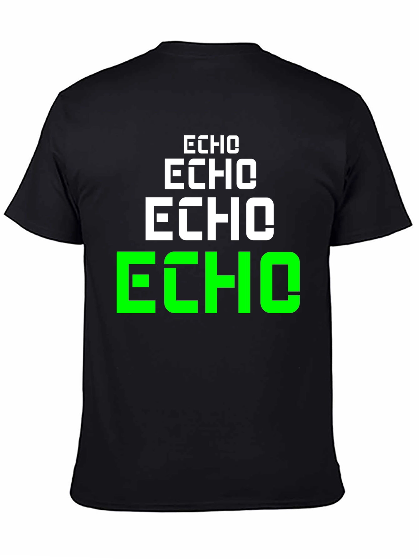 Echo Graphic Tee - Black Cotton Short Sleeve T-Shirt