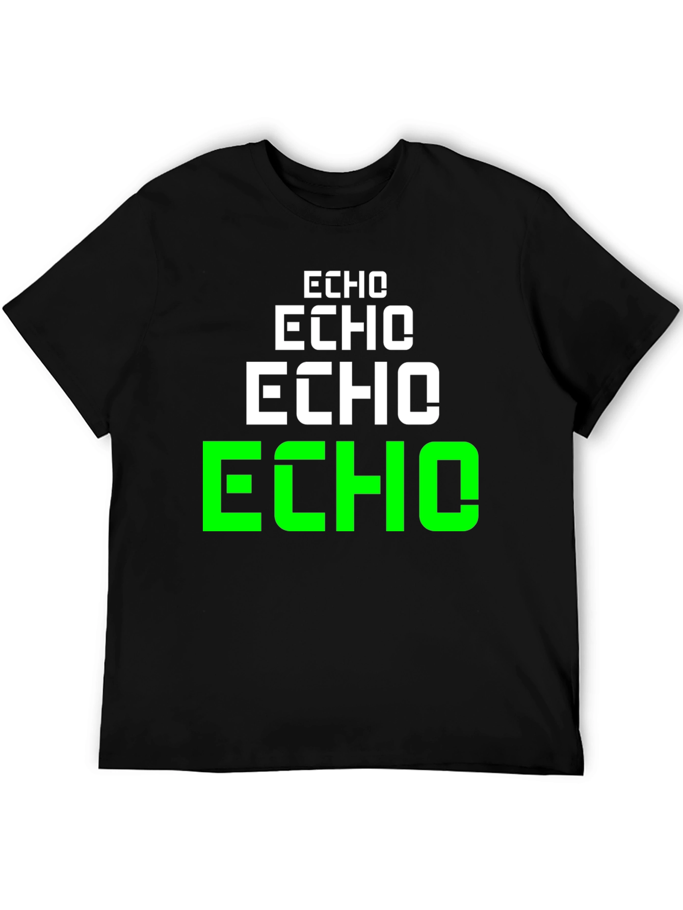 Echo Graphic Tee - Black Cotton Short Sleeve T-Shirt