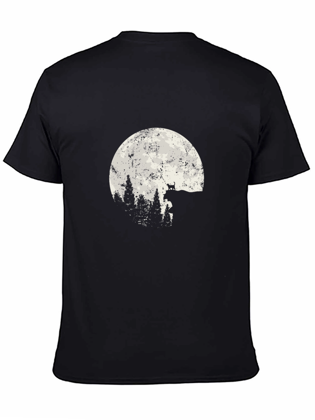 Wolf Moon Forest T-Shirt - Black