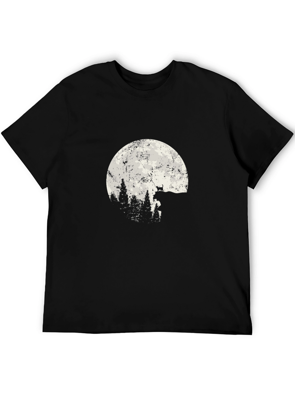Wolf Moon Forest T-Shirt - Black