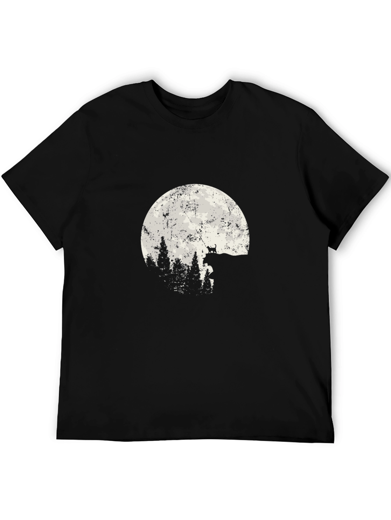 Wolf Moon Forest T-Shirt - Black
