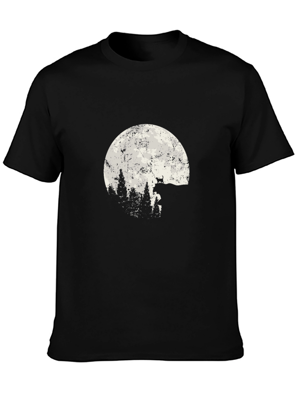 Wolf Moon Forest T-Shirt - Black