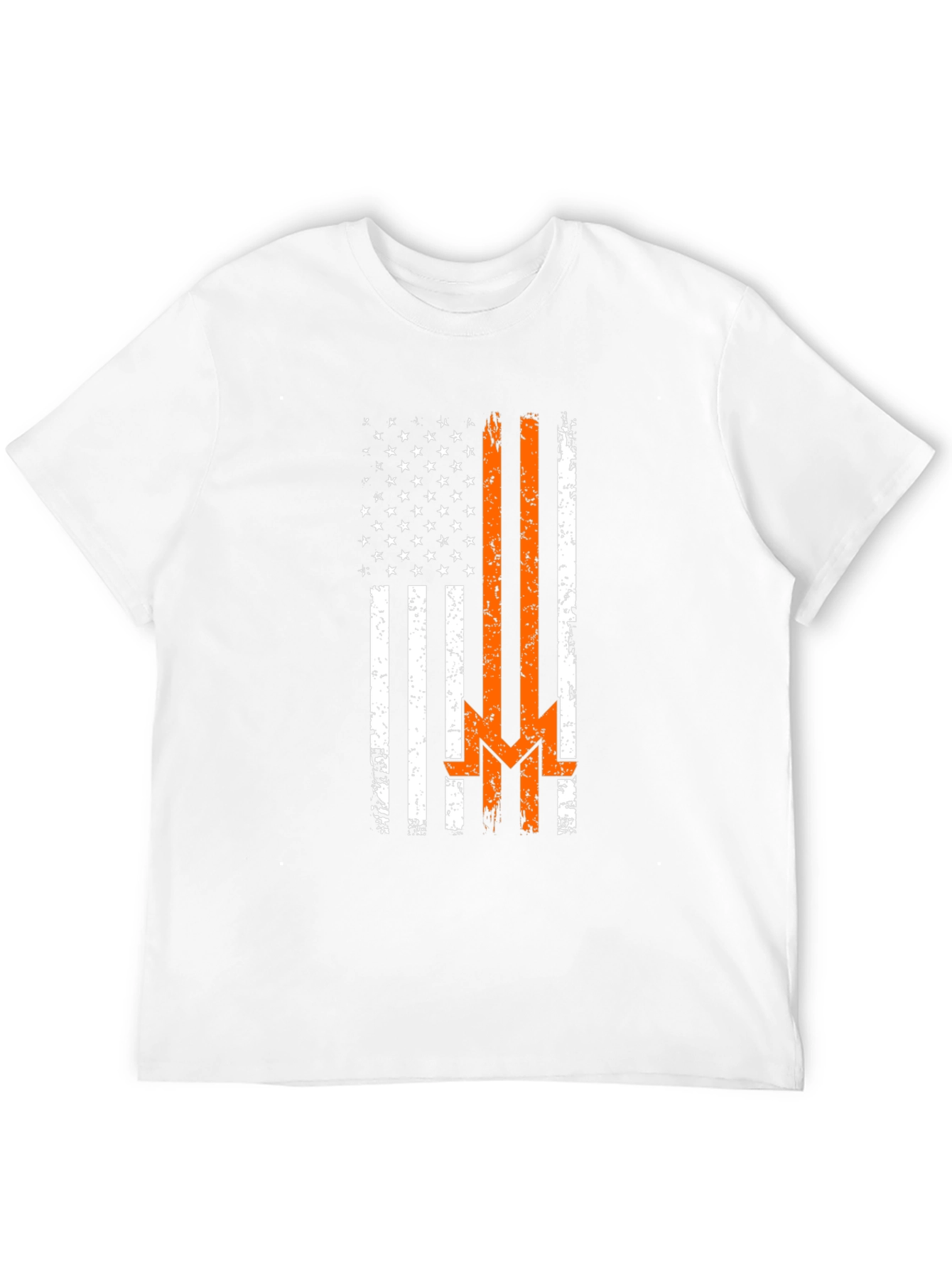American Flag Thin Orange Line Graphic Tee