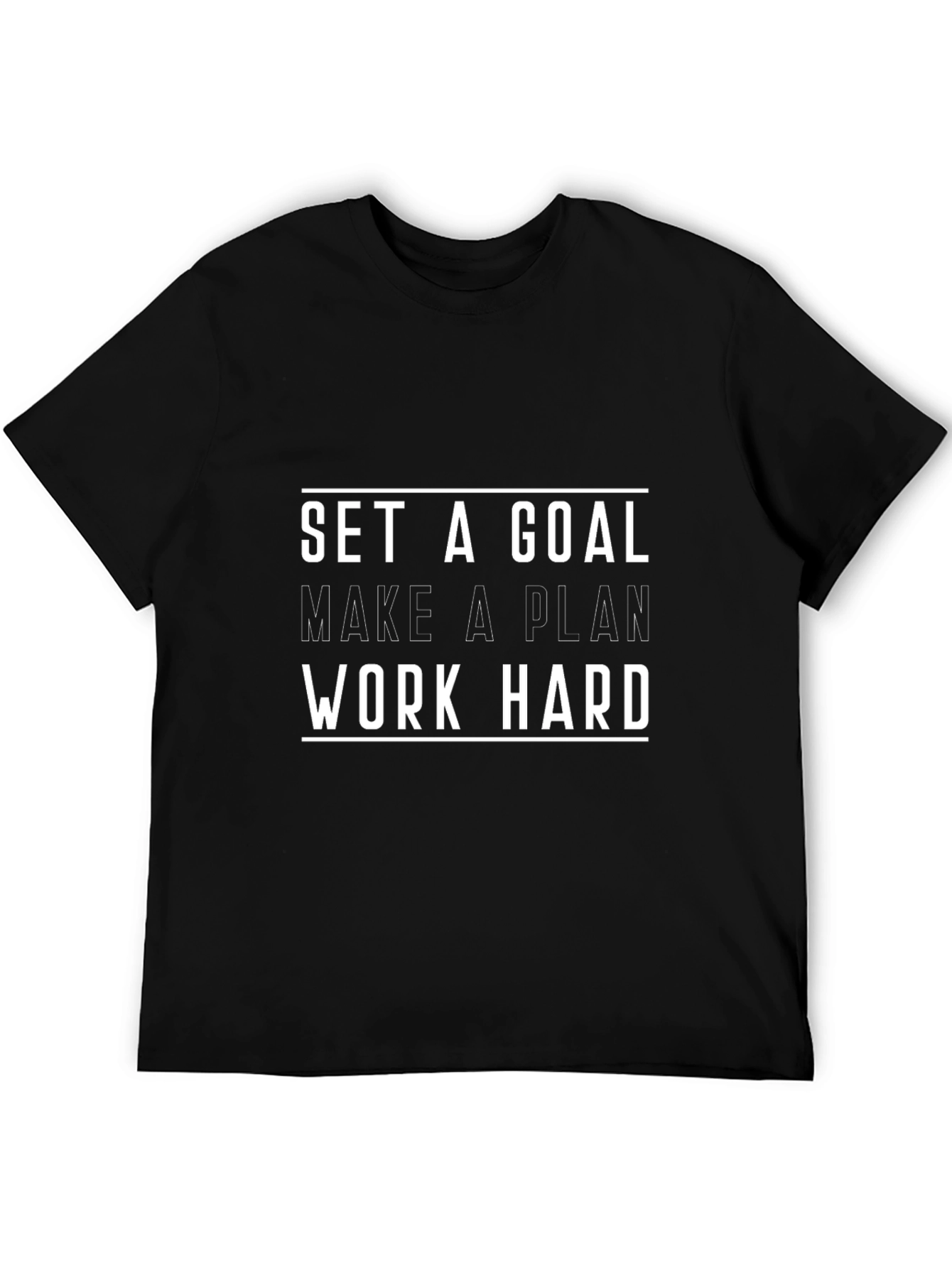 Motivational Graphic Tee - Set A Goal Work Hard