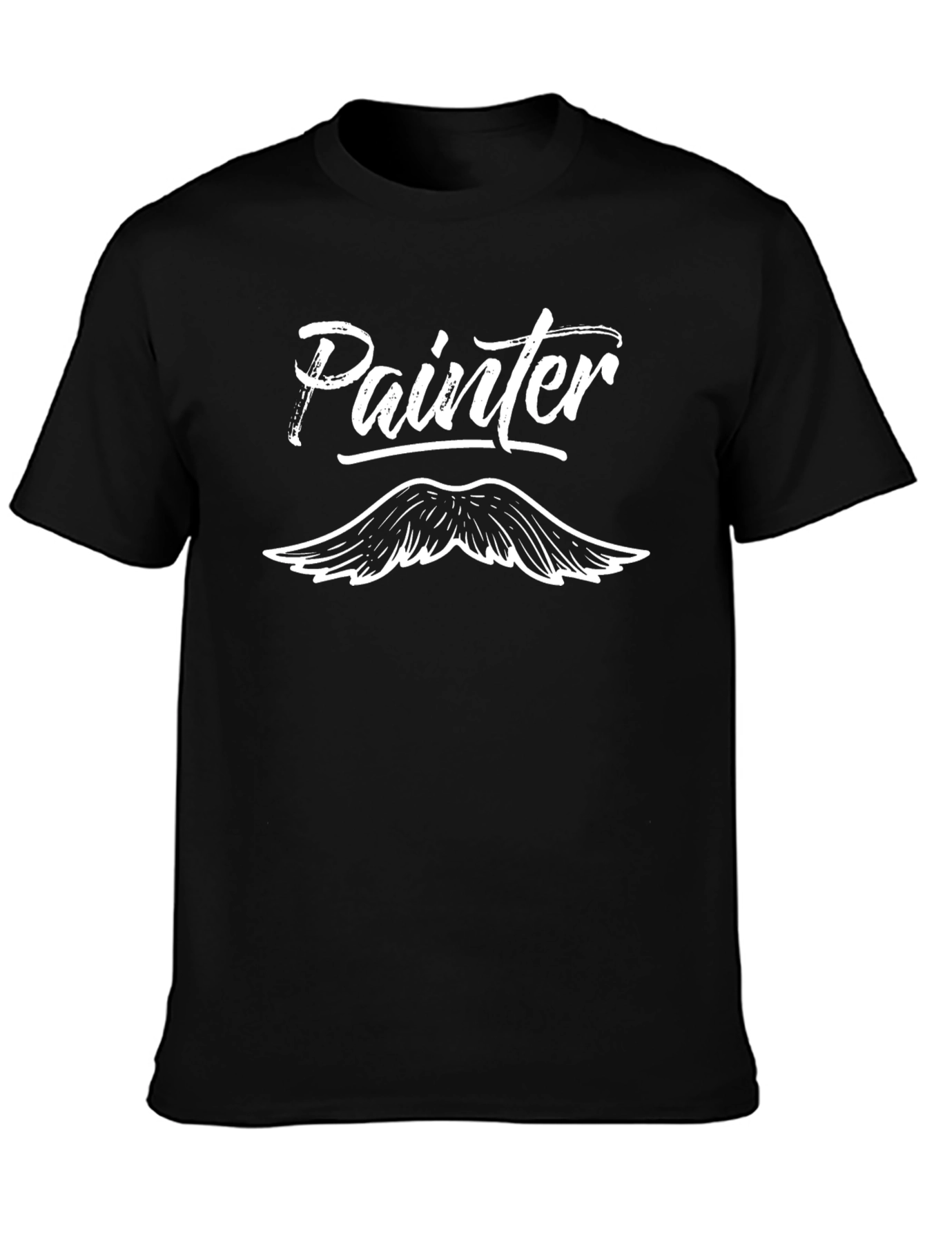 Painter Moustache Black Graphic Tee
