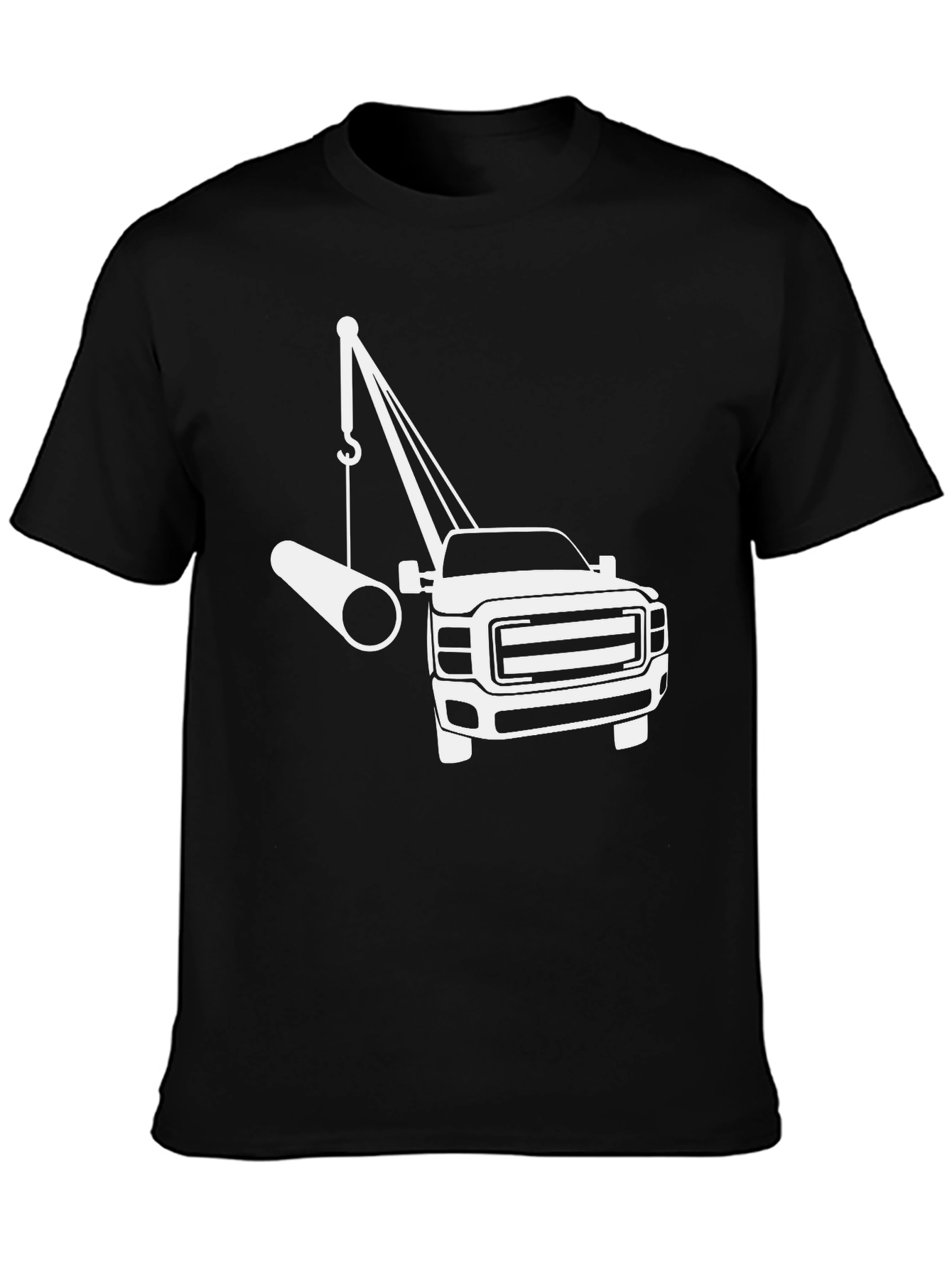 Crane Truck T-Shirt - Black Graphic Tee