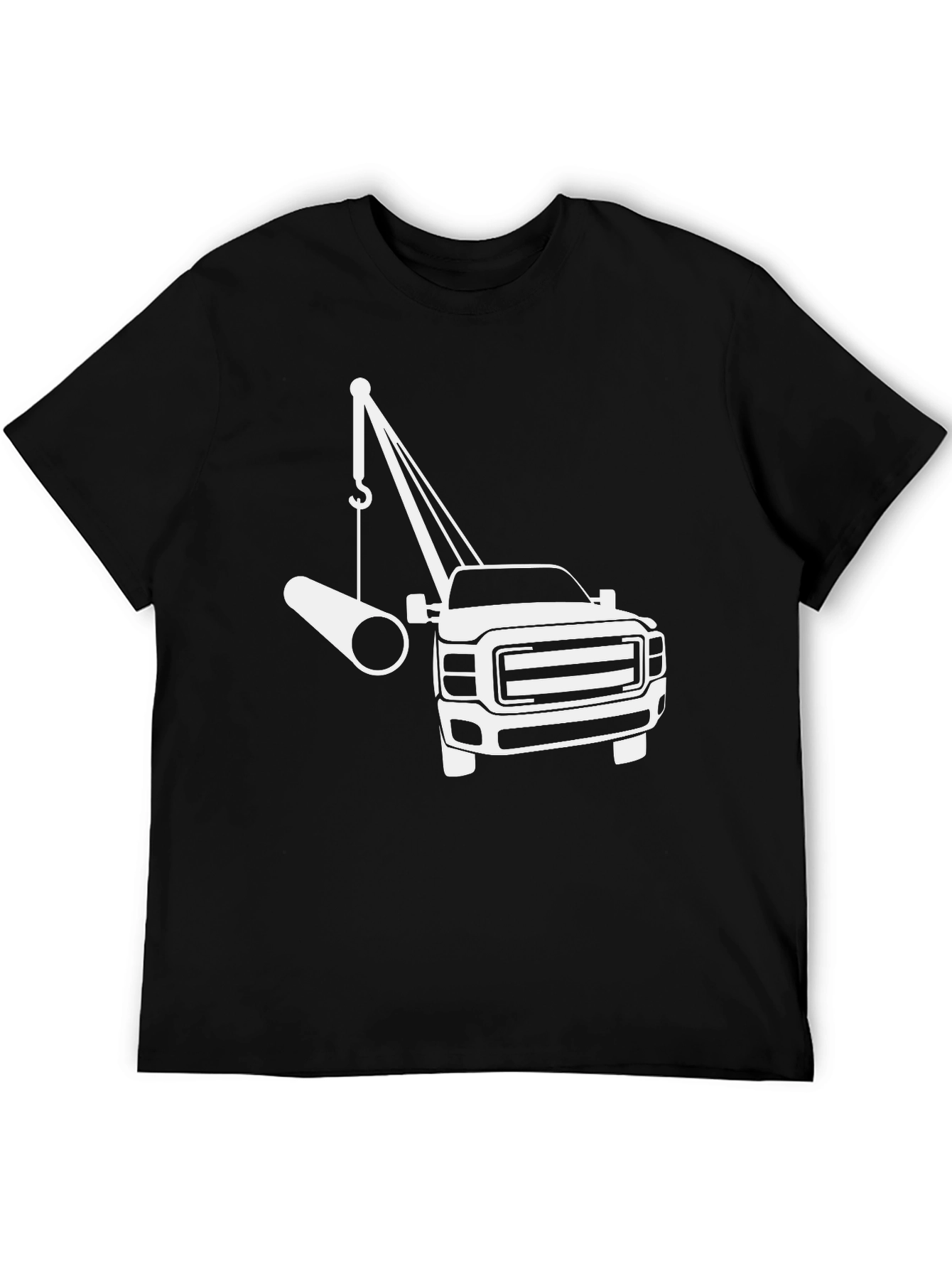 Crane Truck T-Shirt - Black Graphic Tee
