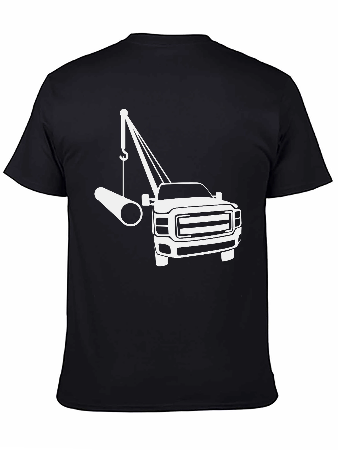 Crane Truck T-Shirt - Black Graphic Tee
