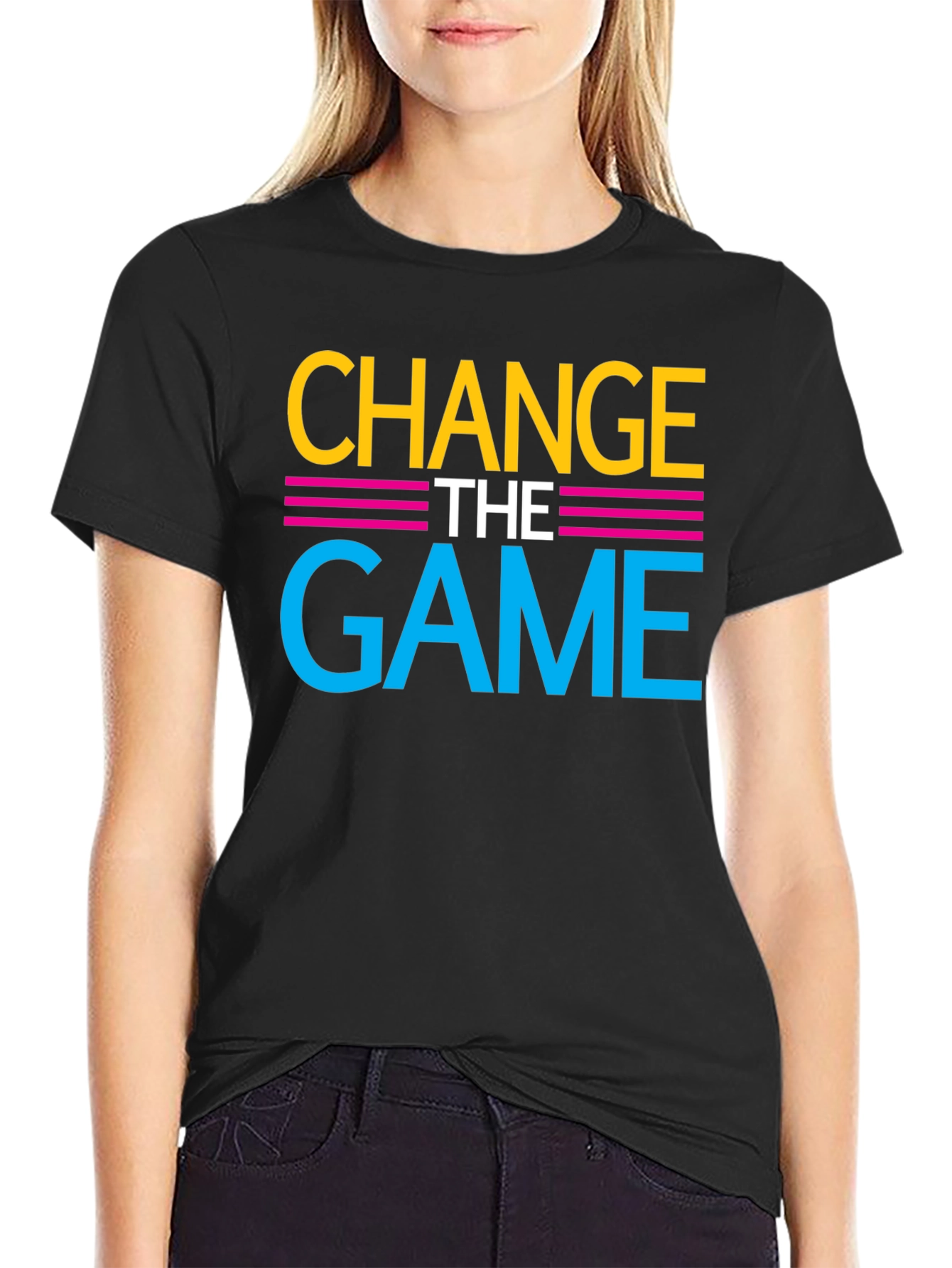 Change the Game Graphic Print Crewneck T-Shirt