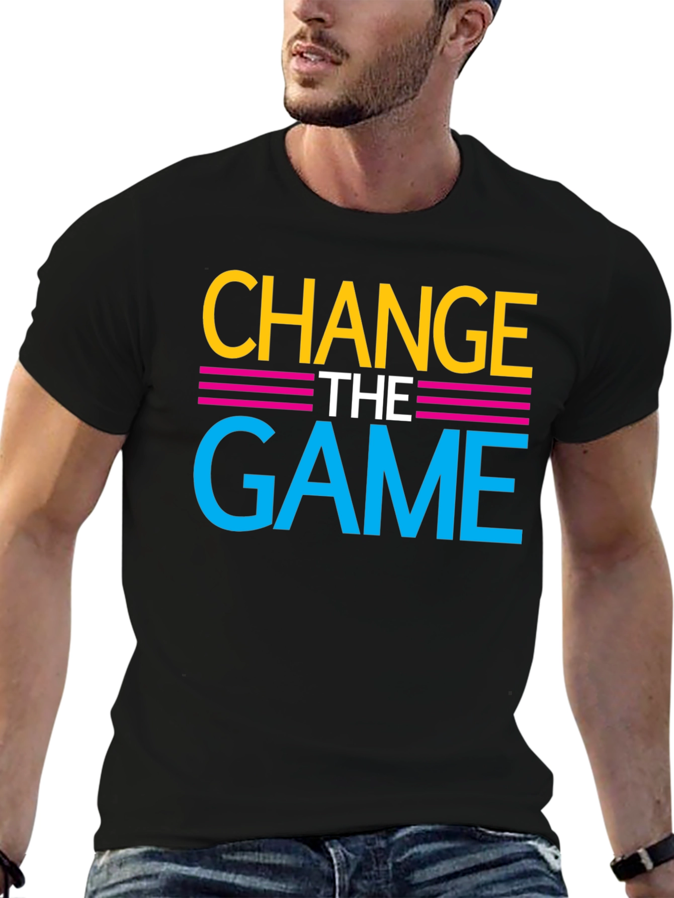 Change the Game Graphic Print Crewneck T-Shirt