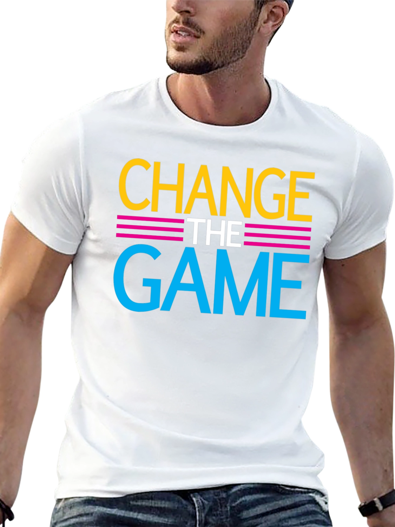 Change the Game Graphic Print Crewneck T-Shirt
