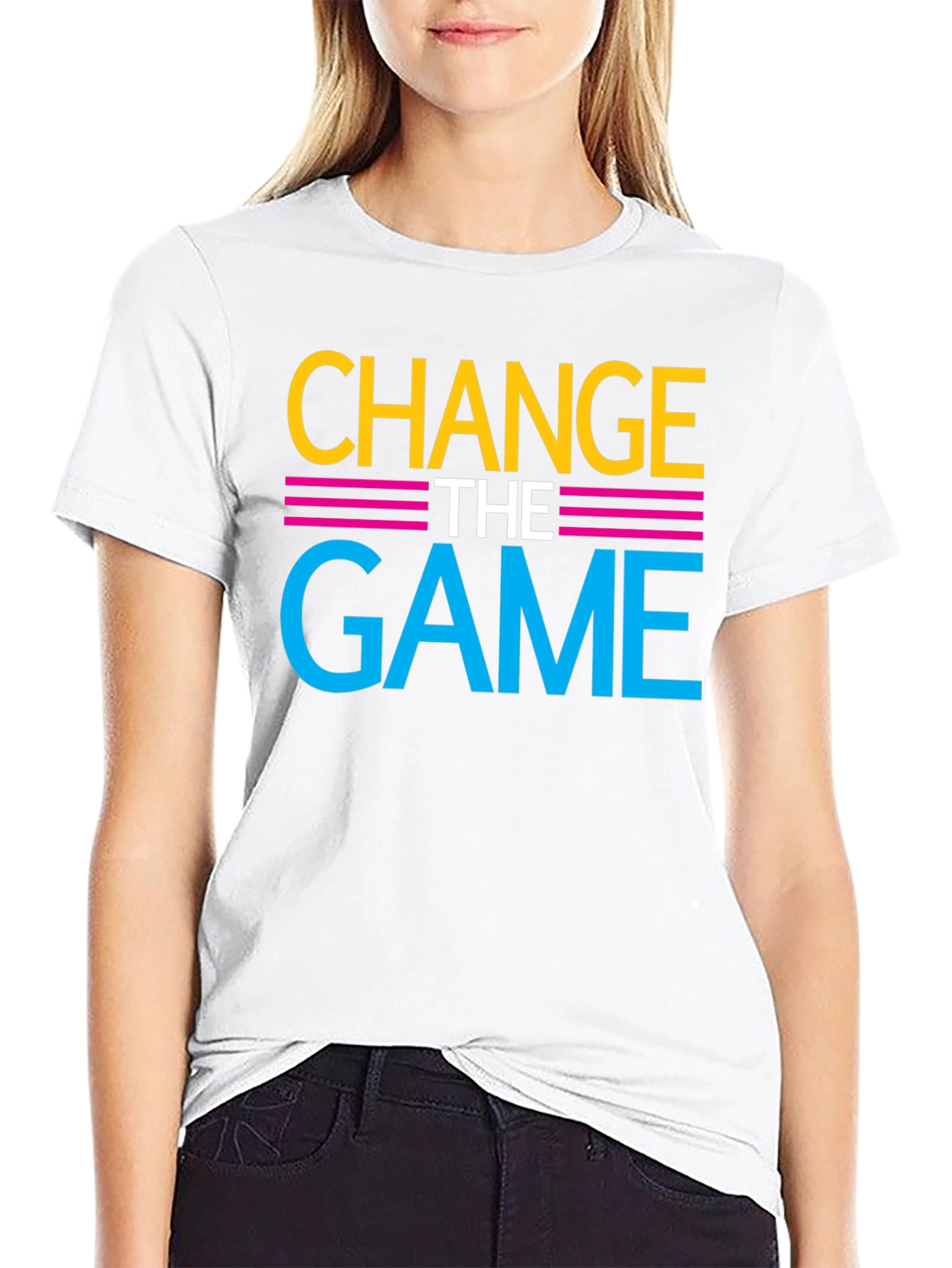 Change the Game Graphic Print Crewneck T-Shirt