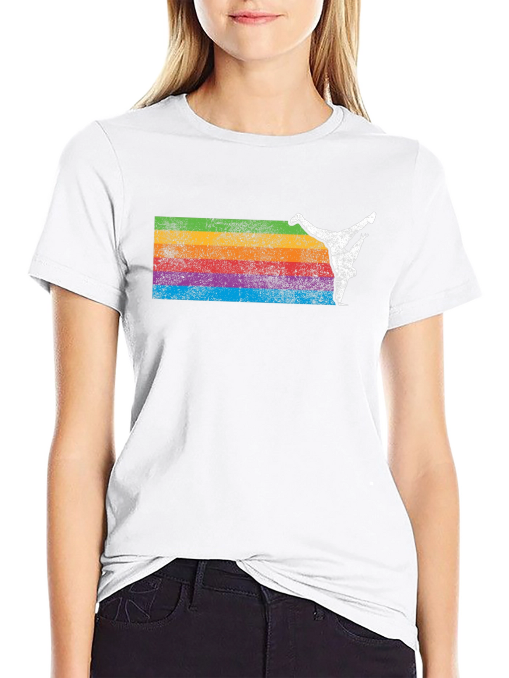 Retro Rainbow Breakdancer Graphic Tee
