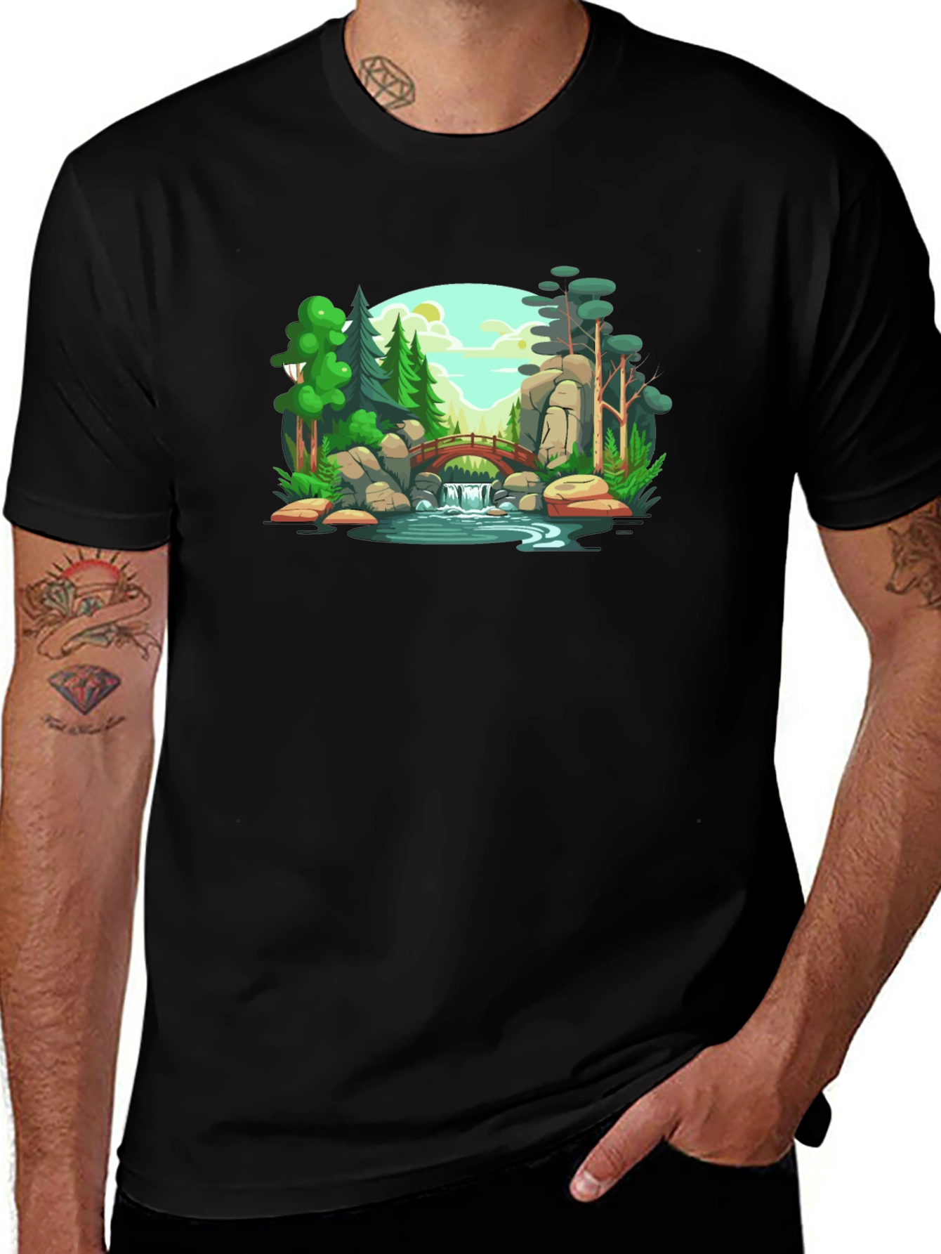 Scenic Landscape Graphic Print T-Shirt