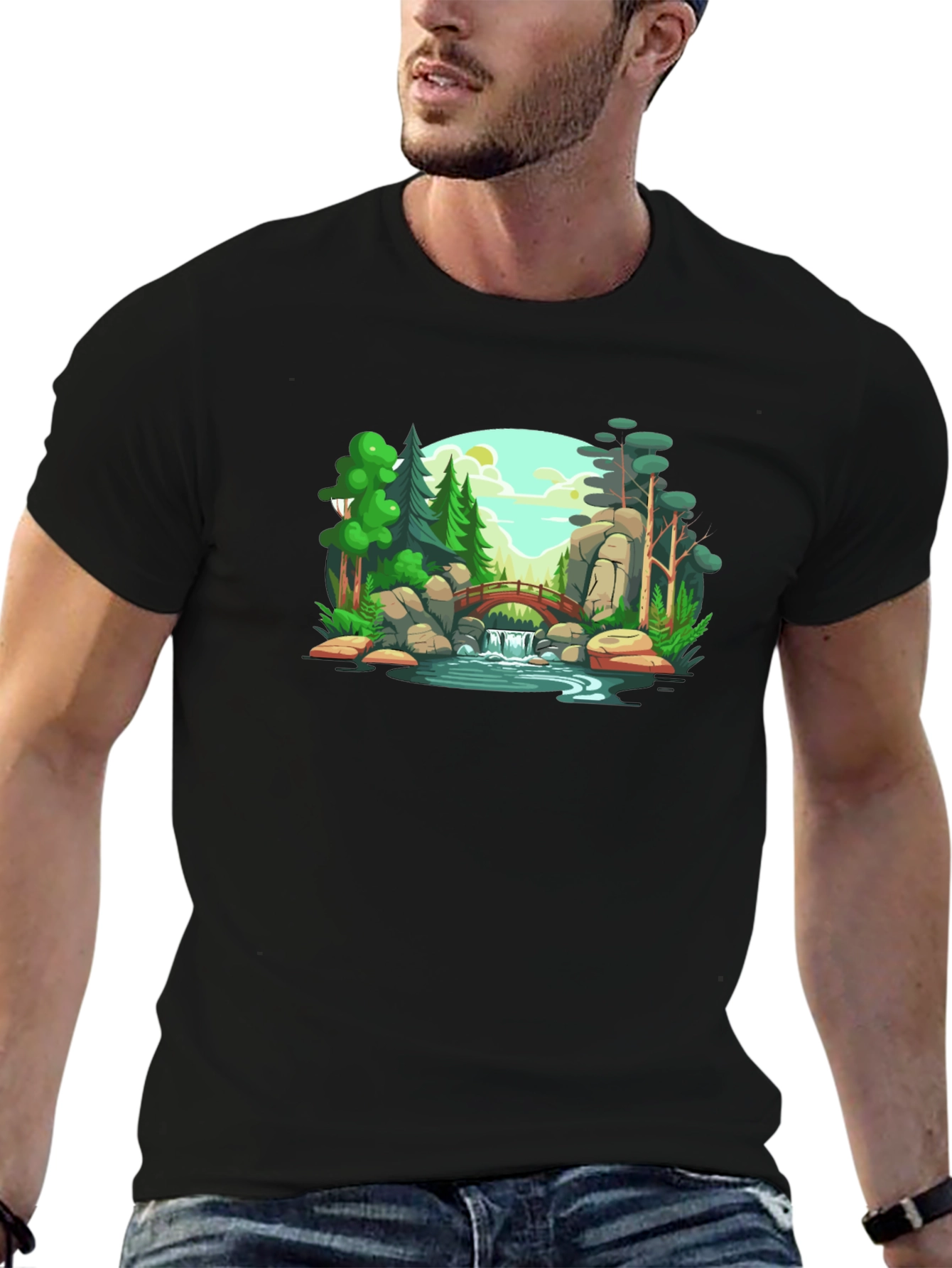 Scenic Landscape Graphic Print T-Shirt