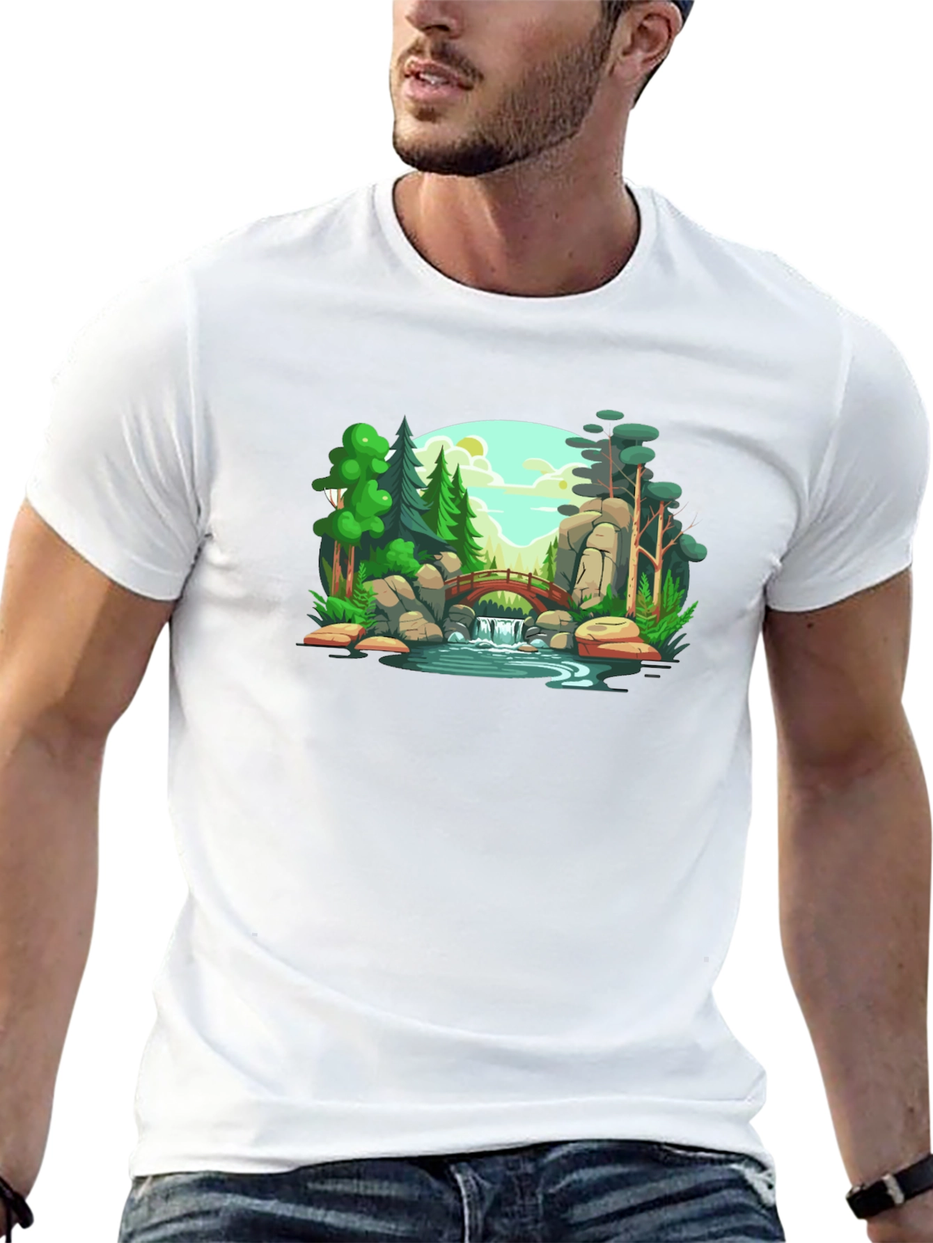 Scenic Landscape Graphic Print T-Shirt