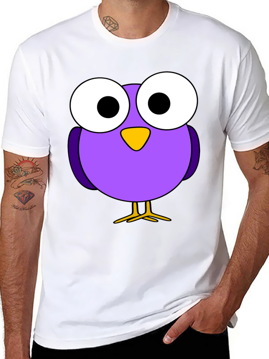 Cartoon Bird Graphic T-Shirt