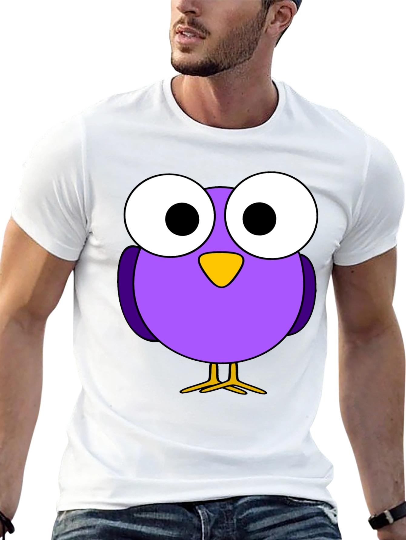 Cartoon Bird Graphic T-Shirt