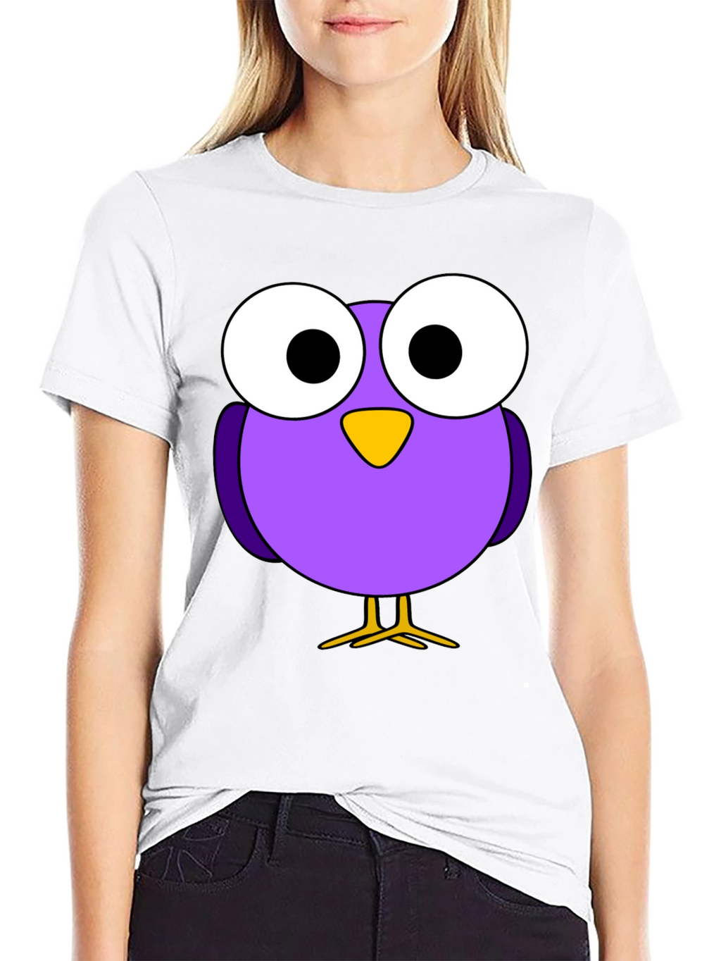 Cartoon Bird Graphic T-Shirt